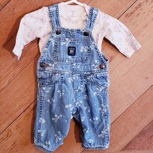 Oshkosh overalls baby girl outfit 3 months